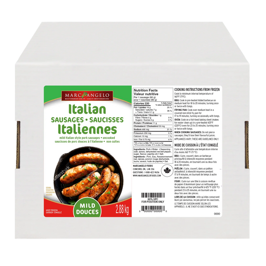 Marc Angelo Mild Italian Sausages, 2.88 kg