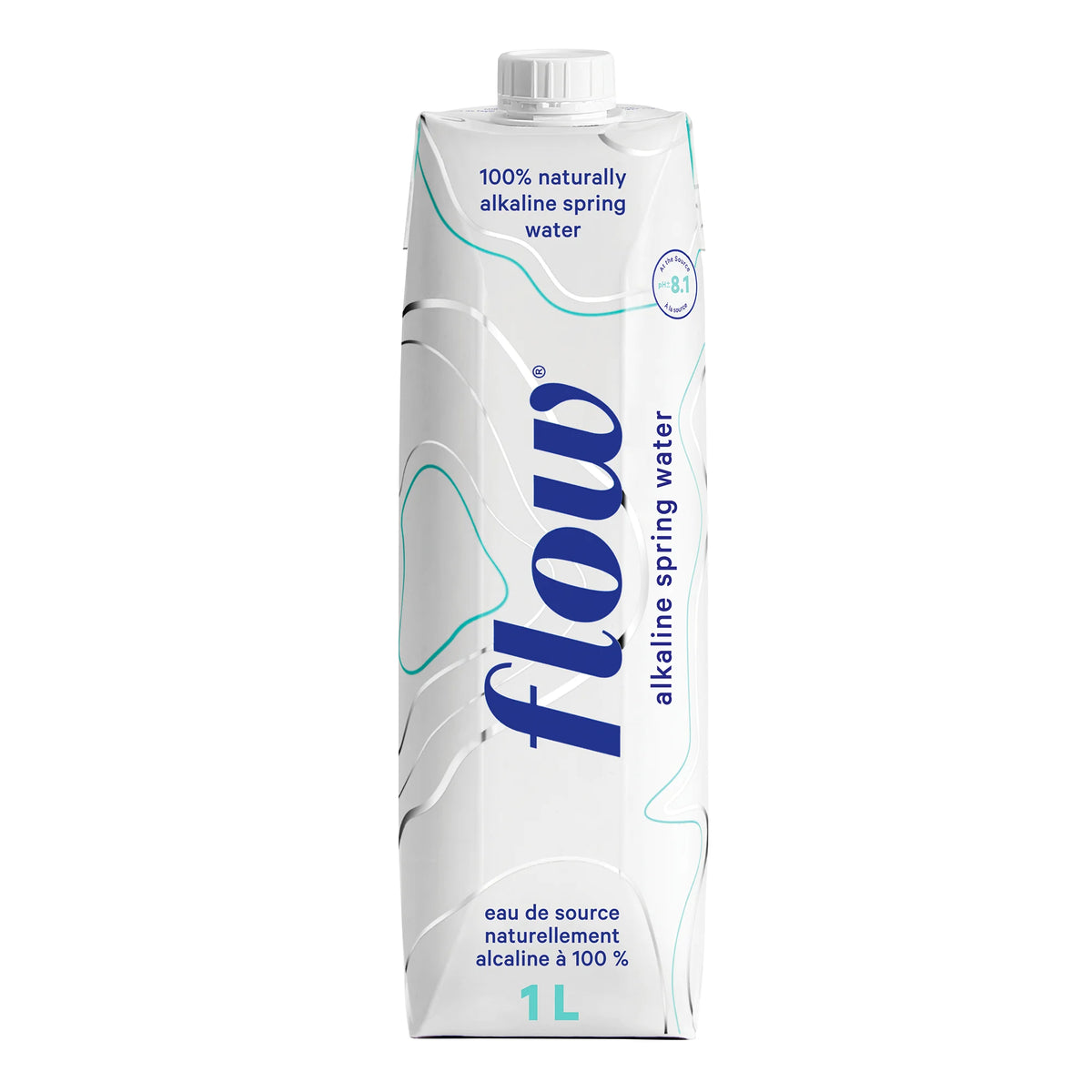 Flow Naturally Alkaline Spring Water, 12 × 1 L
