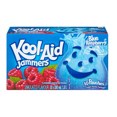 Kool Aid Jammers Blue Raspberry, 10 × 180 mL
