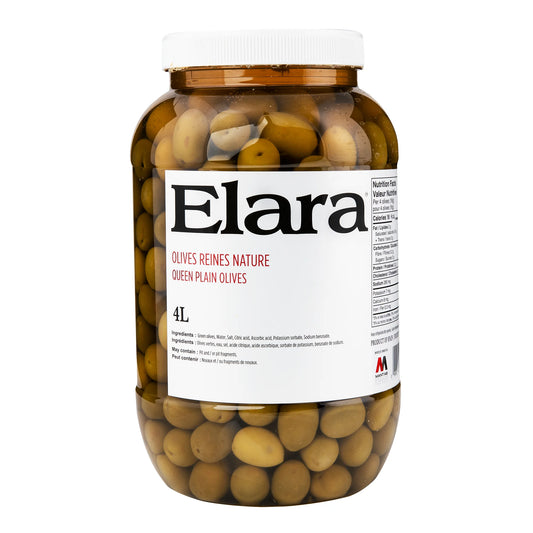 Elara Queen Plain Olives, 4 L