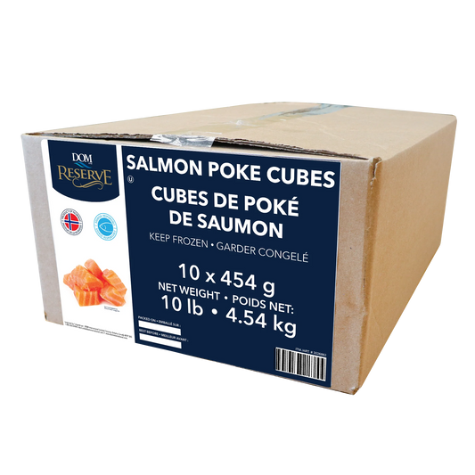 Dom International Frozen Salmon Poke Cubes, 10 × 454 g