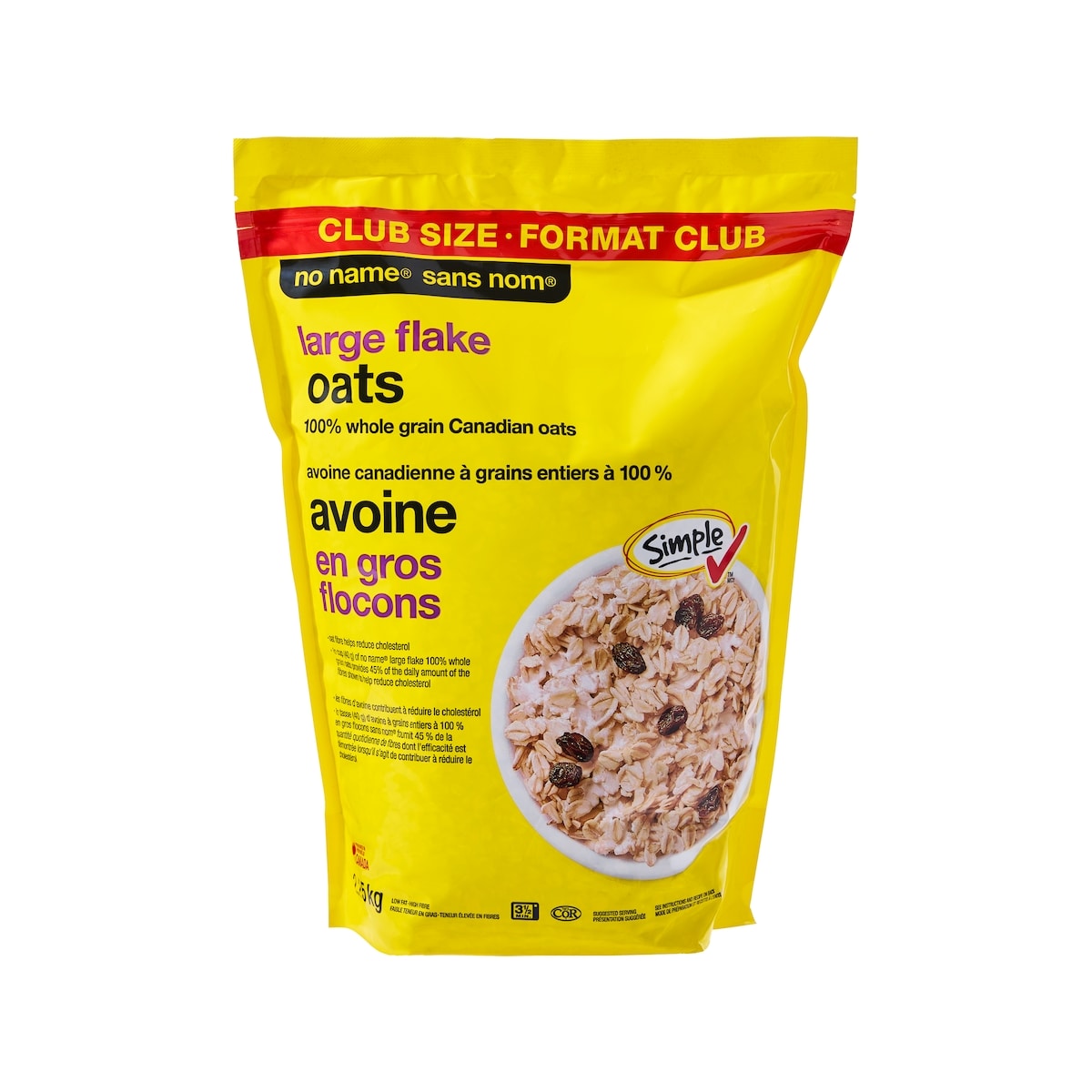 No Name Large Flake 100% Whole Grain Oats, 2.25 kg