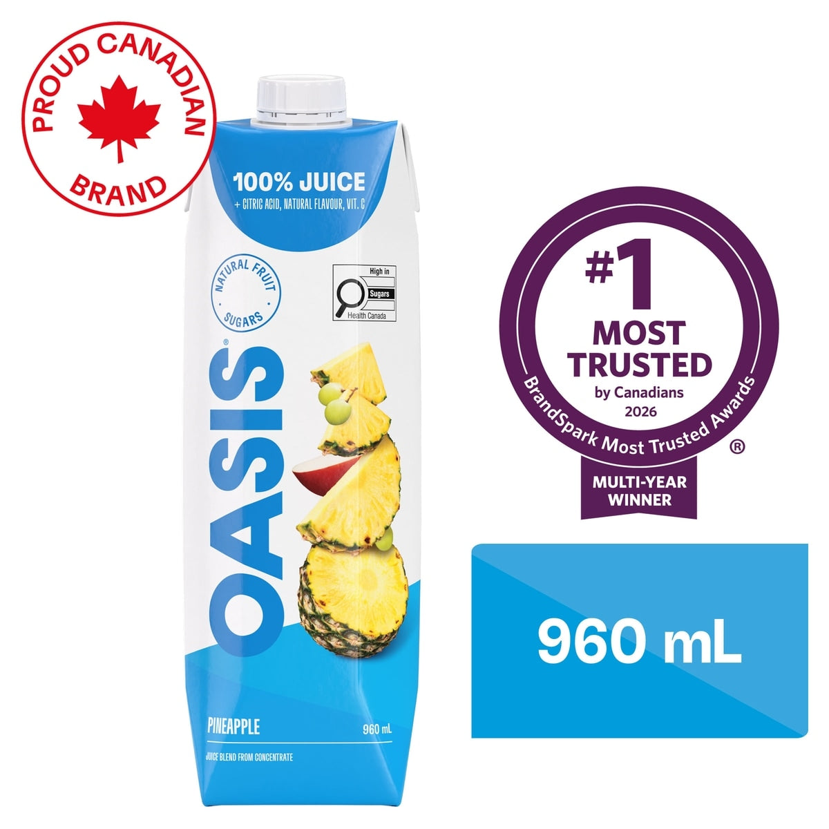 Oasis Pineapple Juice, 960 mL