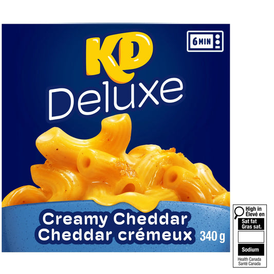 Kraft Dinner Deluxe Creamy Cheddar Macaroni and Cheese Frozen Dinner, 340 g