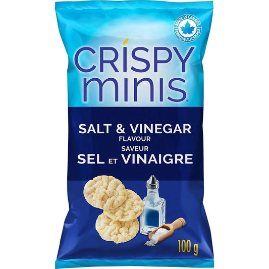 Quaker Crispy Minis Brown Rice Chips Salt & Vinegar, 100 g
