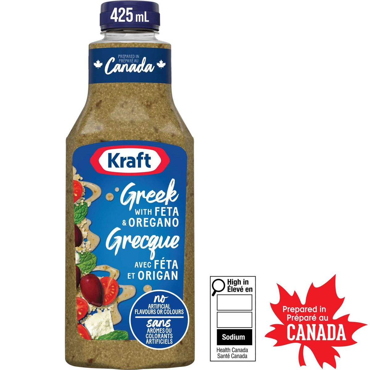Kraft Greek with Feta and Oregano Salad Dressing, 425 mL