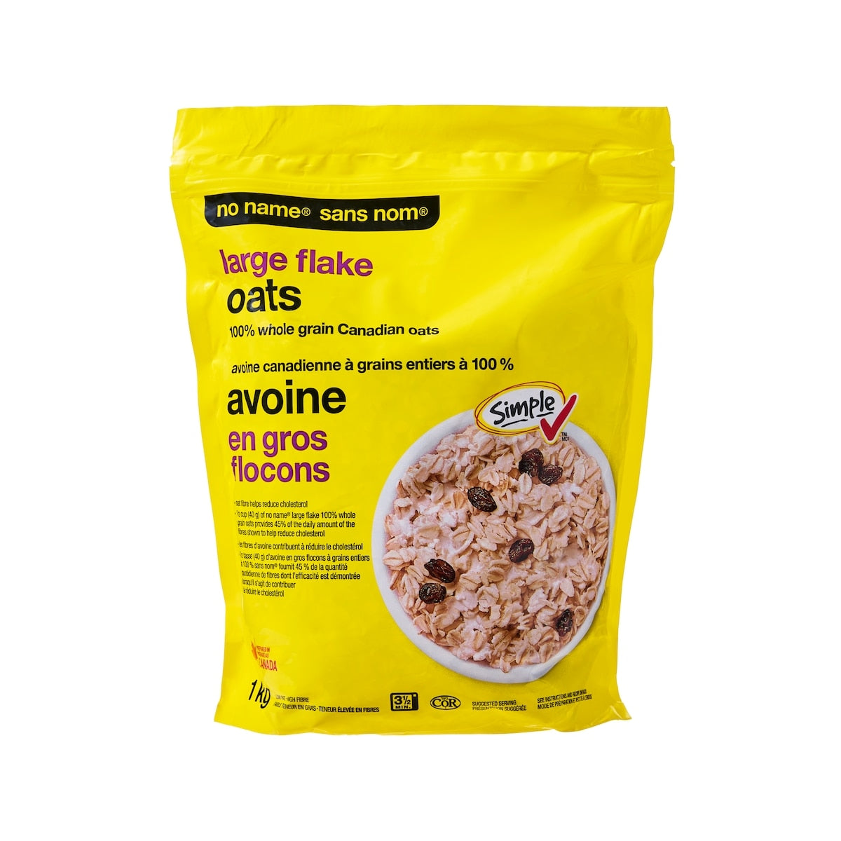 No Name Large Flake 100% Whole Grain Oats, 1 kg