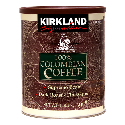 Kirkland Signature 100% Colombian Dark Roast Fine Grind Coffee, 1.36 kg