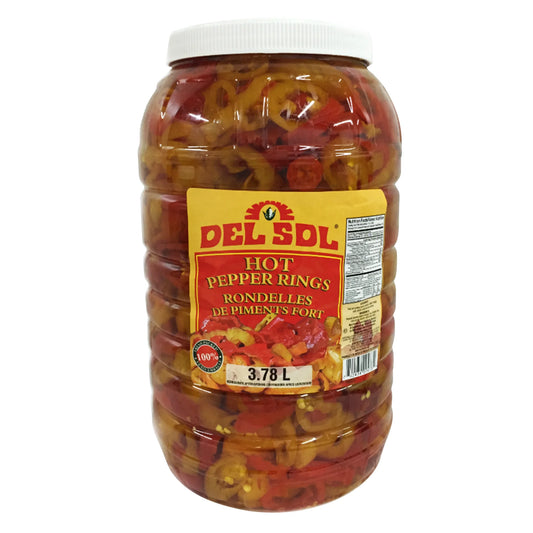 Del Sol Hot Pepper Rings, 3.78 L