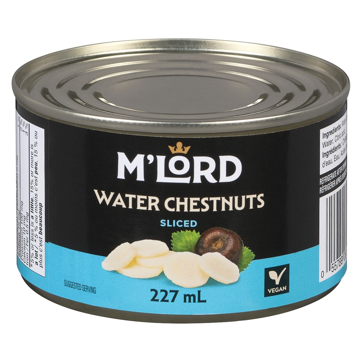M'Lord Sliced Water Chestnuts, 227 mL