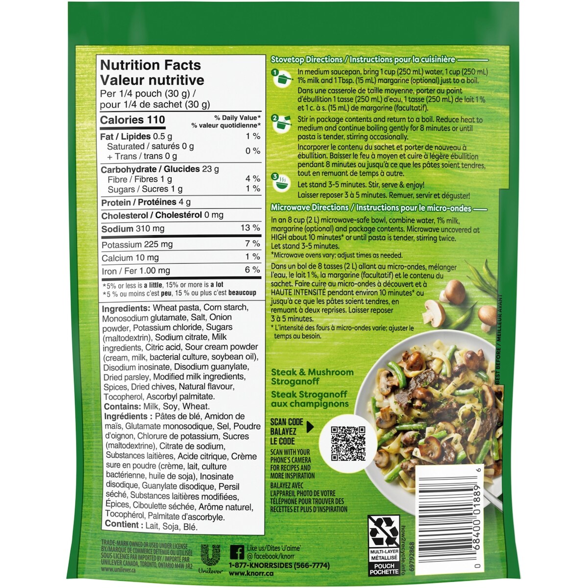 Knorr Sidekicks Pasta Side Dish Sour Cream & Chives, 120 g