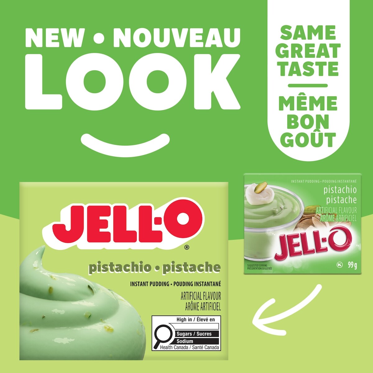 Jell-O Pistachio Instant Pudding Mix, 99 g