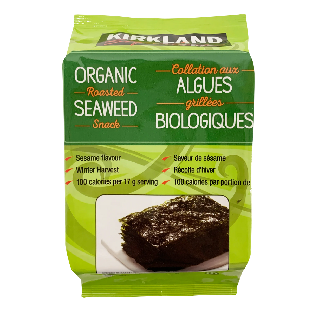 Kirkland Signature Organic Roasted Seaweed Snack, Sesame, 10 × 17 g