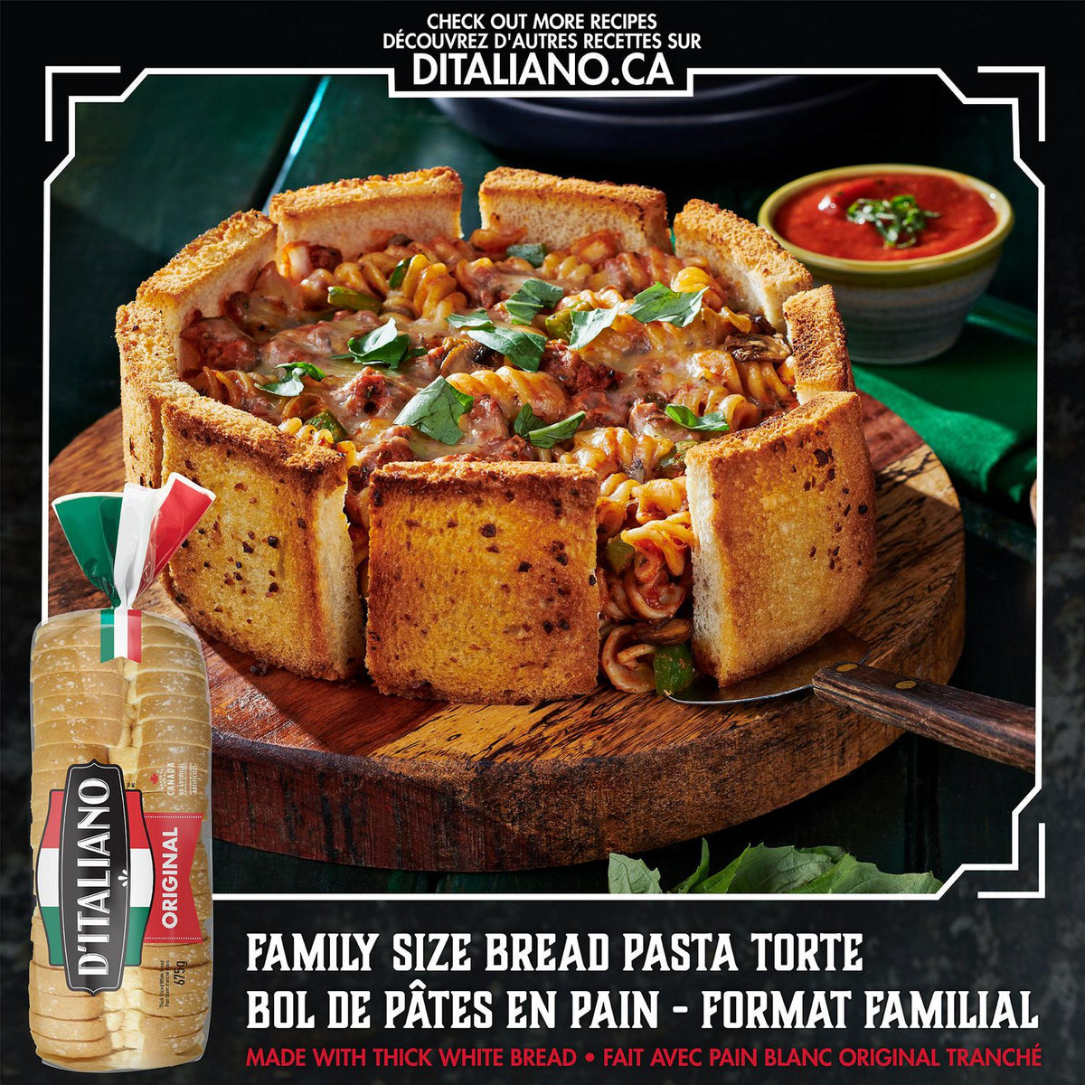 D'Italiano Thick Slice Original White Bread, 675 g