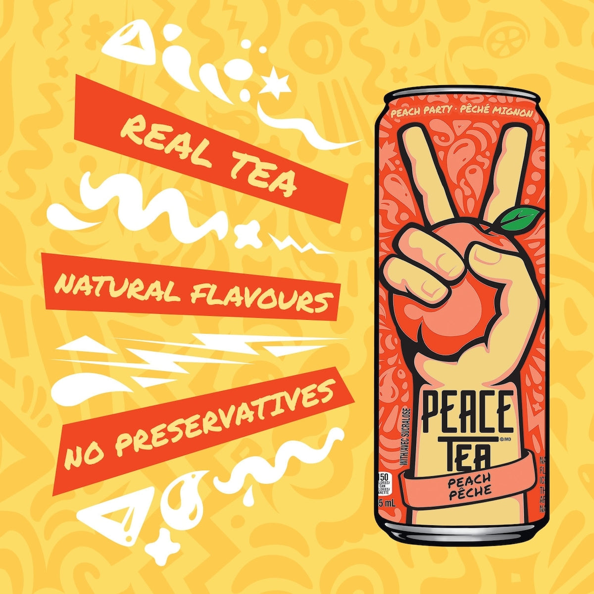 Peace Tea Peach Party Iced Tea, 695 mL