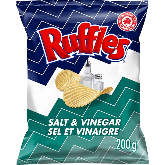 Ruffles Salt & Vinegar Flavoured Potato Chips, 200 g