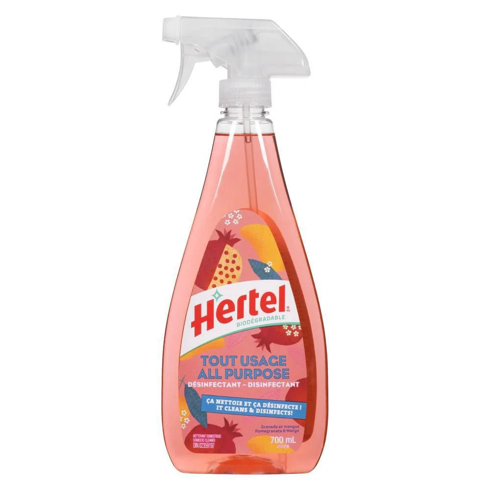 Hertel All Purpose Pomegranate and Mango Disinfectant Cleaner Spray, 700 mL