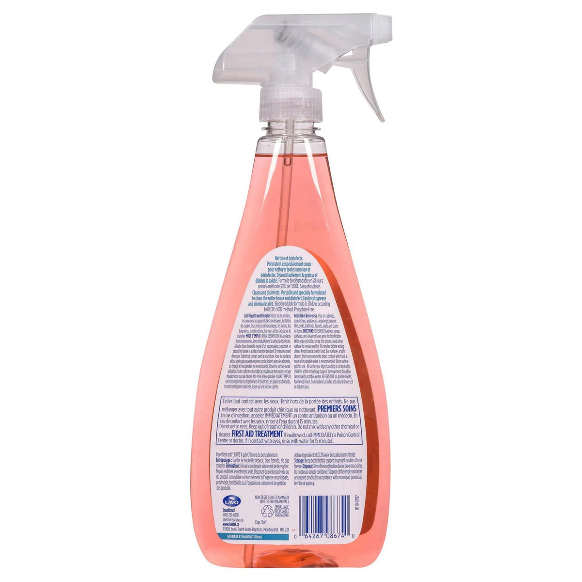 Hertel All Purpose Pomegranate and Mango Disinfectant Cleaner Spray, 700 mL