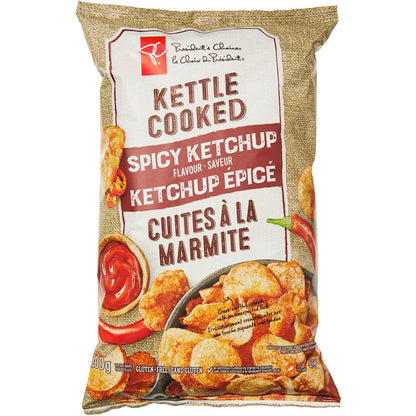 President's Choice Spicy Ketchup Flavour Kettle Cooked Potato Chips, 200 g