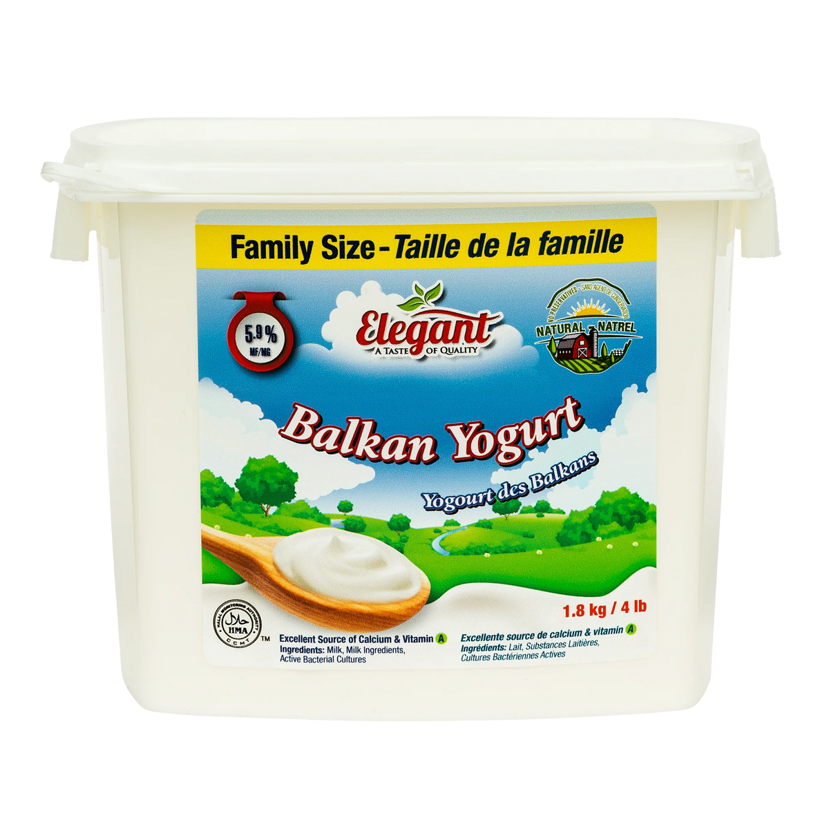 Elegant 5.9% Balkan-style Yogurt, 1.8 kg
