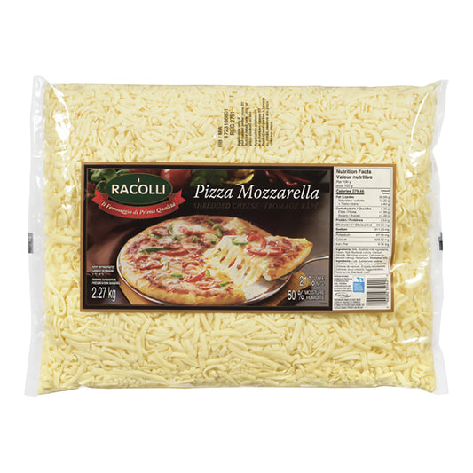 Racolli 21% Pizza Mozzarella Shredded Cheese, 2.27 kg