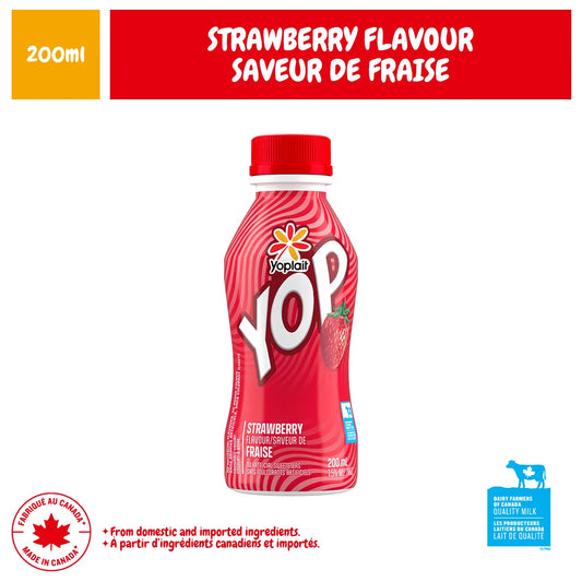 Yoplait Yop 1% Drinkable Yogurt, Strawberry, 200 mL