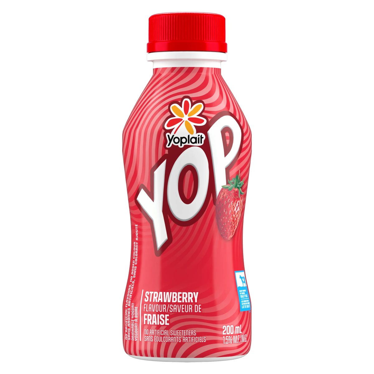 Yoplait Yop 1% Drinkable Yogurt, Strawberry, 200 mL