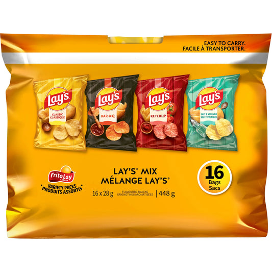 Frito-Lay Lay's Mix Snacks Variety Pack, 16 × 28 g