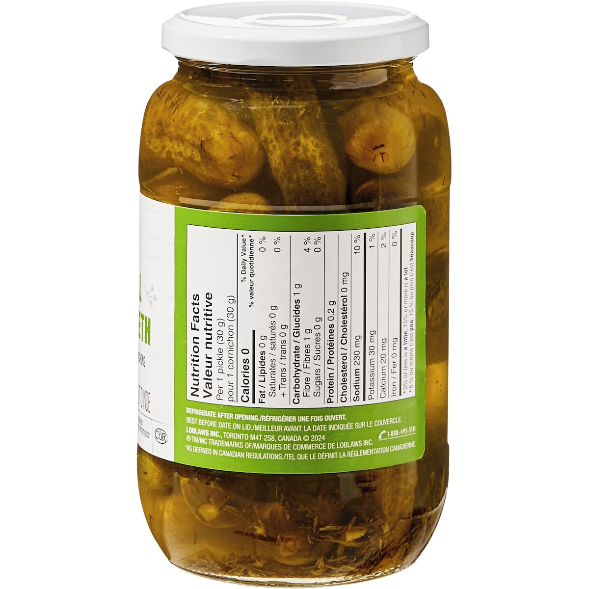 President's Choice Baby Dill Pickles, 1 L
