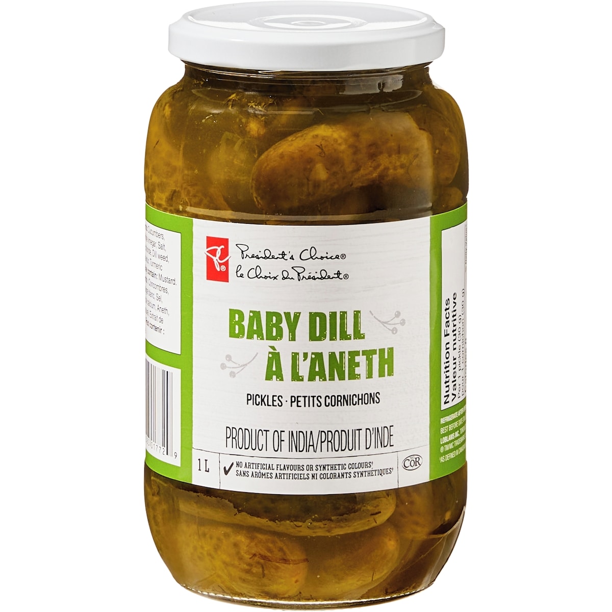President's Choice Baby Dill Pickles, 1 L