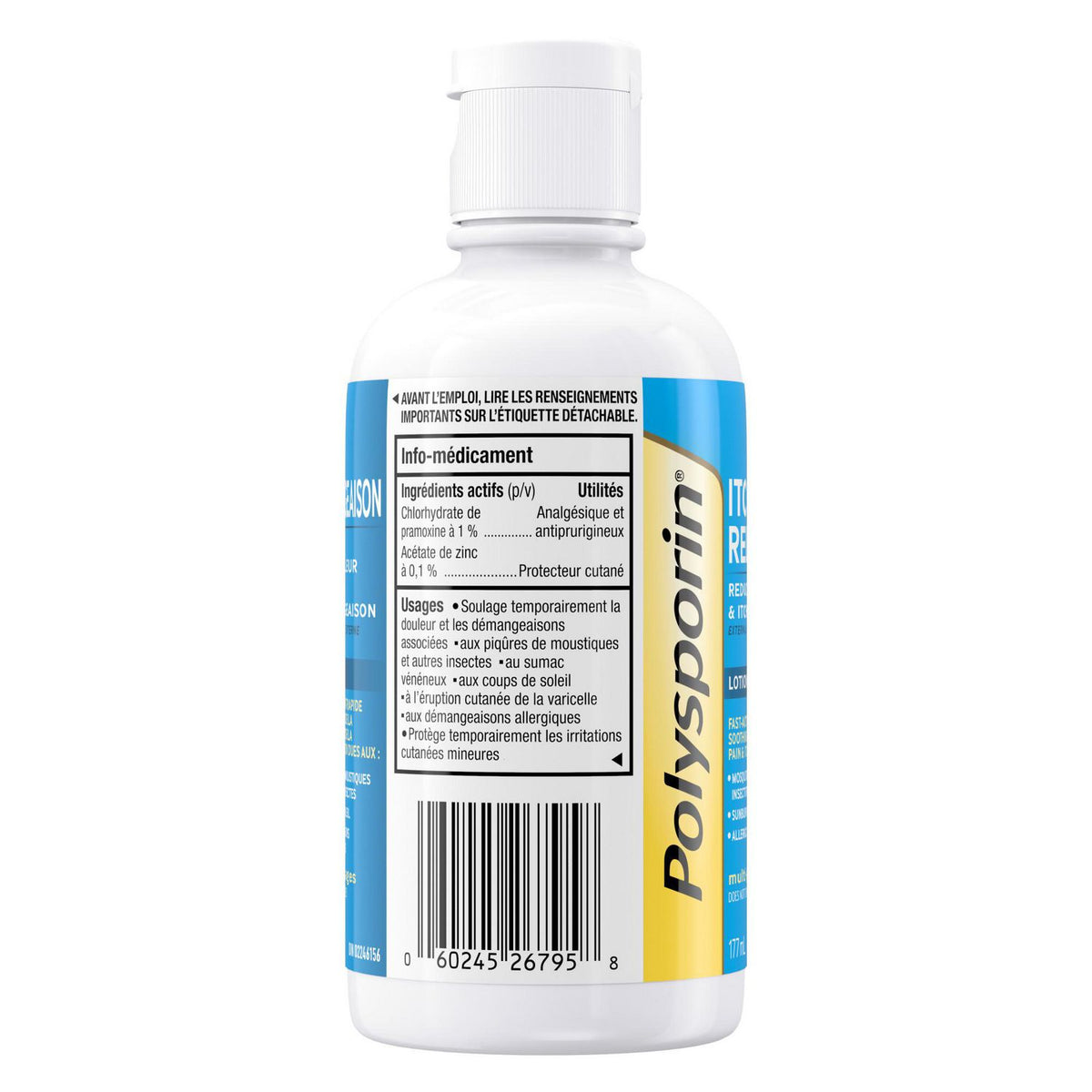 Polysporin Itch Relief Lotion, Fast Acting Itch & Pain Relief, 177 mL