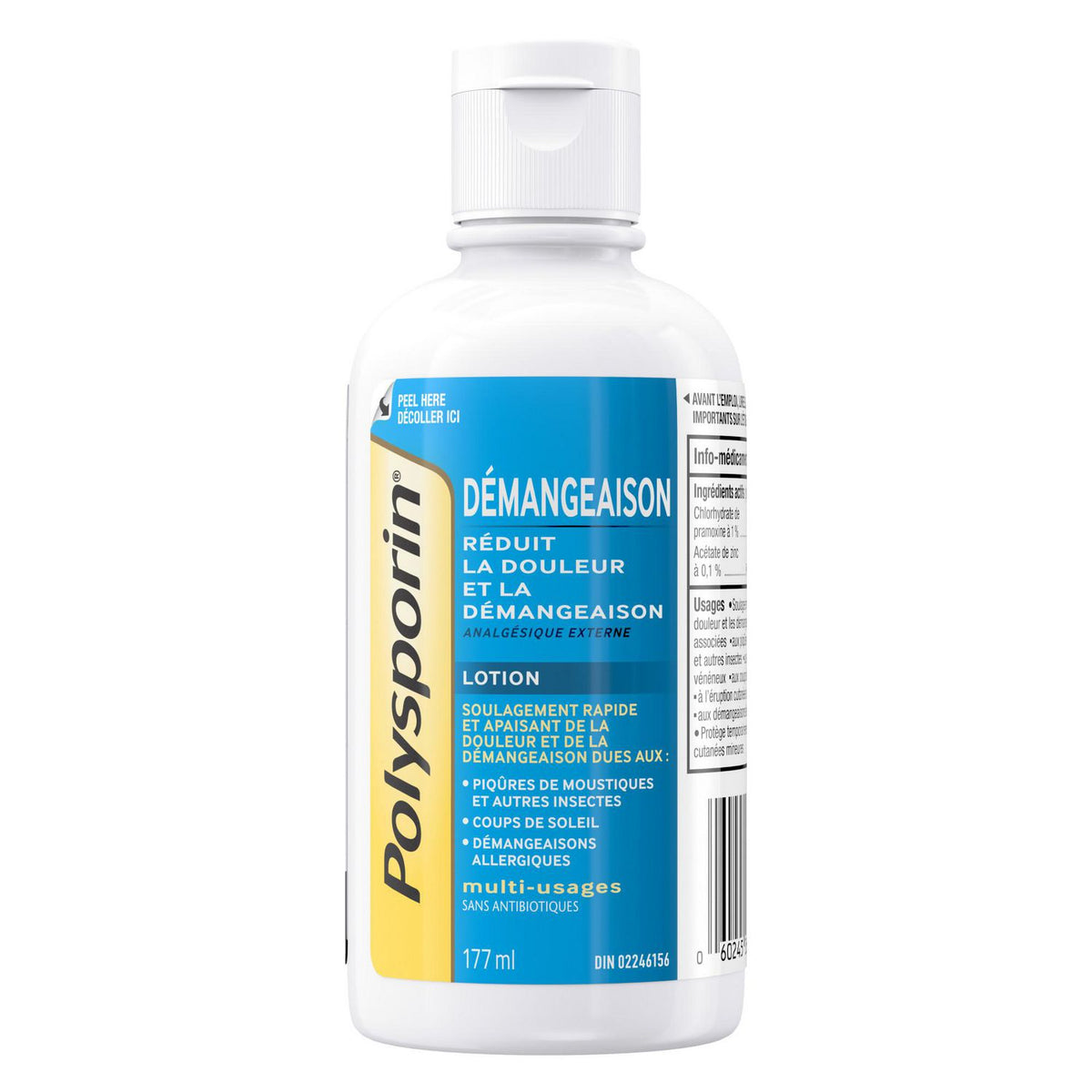 Polysporin Itch Relief Lotion, Fast Acting Itch & Pain Relief, 177 mL
