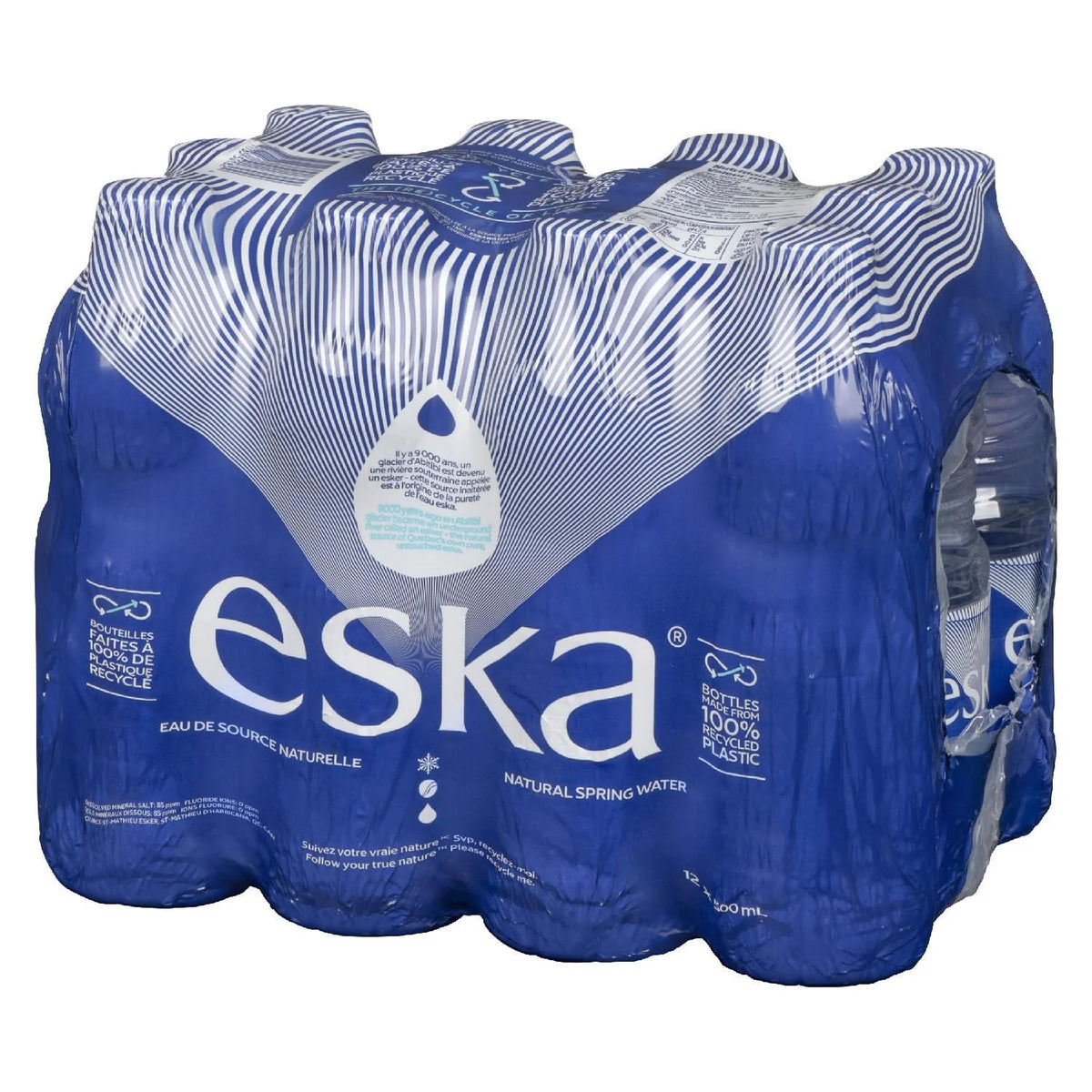 Eska Natural Spring Water Bottles, 12 × 500 mL