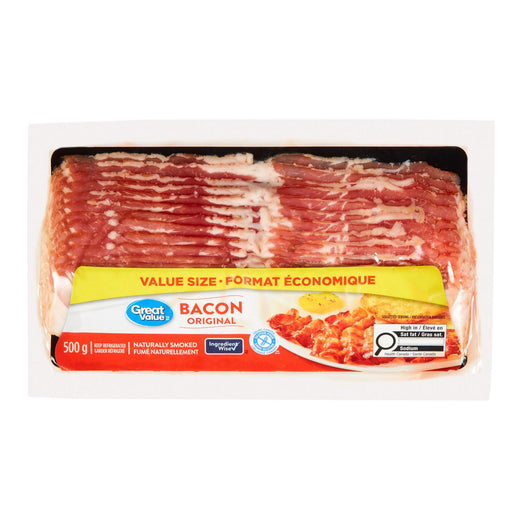 Great Value Original Bacon (Value Size), 500 g