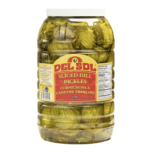 Del Sol Sliced Dill Pickles, 3.78 L