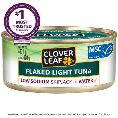 Clover Leaf Low Sodium Flaked Light Skipjack Tuna in Water, 170 g