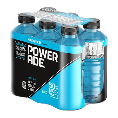 Powerade Zero Mixed Berry Sports Drink, 6 × 591 mL