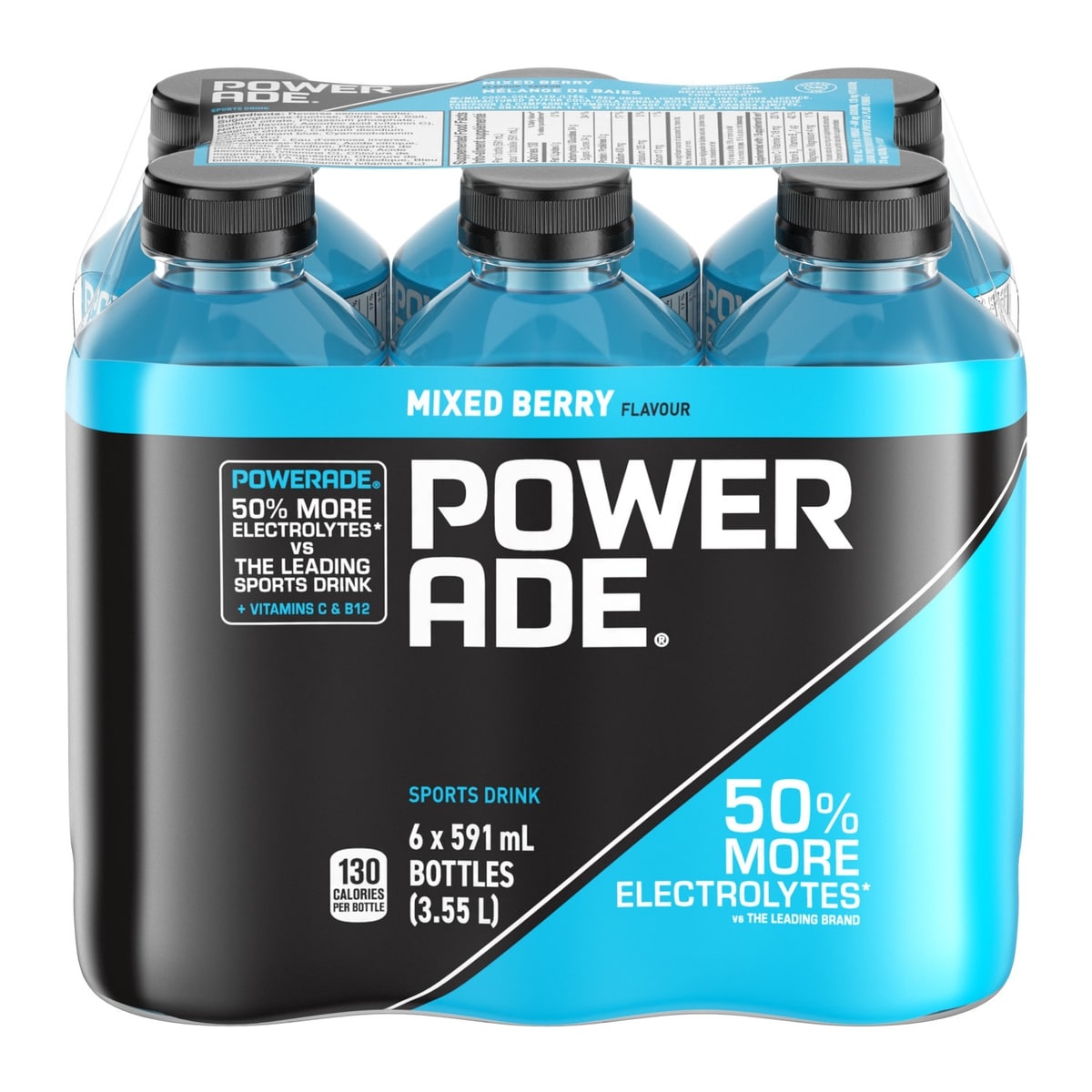 Powerade Zero Mixed Berry Sports Drink, 6 × 591 mL