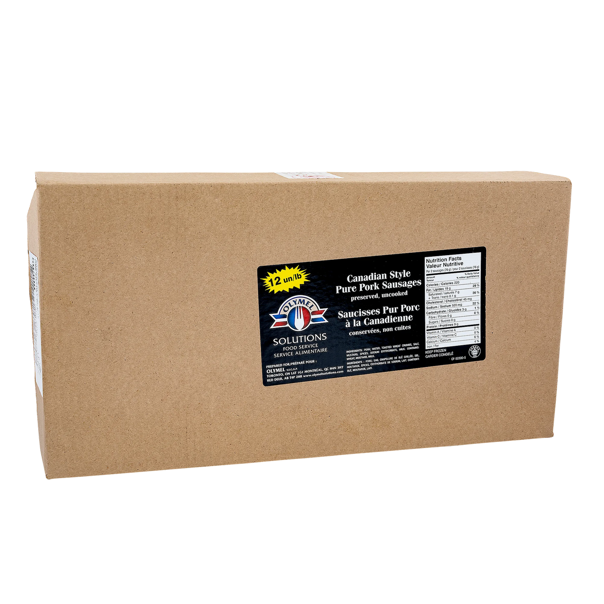 Olymel Frozen Pork Breakfast Sausage, 5 kg