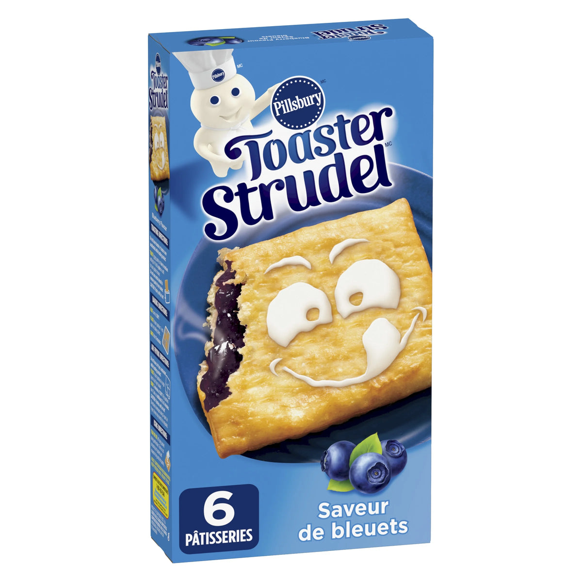 Pillsbury Toaster Strudel Blueberry Pastries, 6 Pastries, 326 g