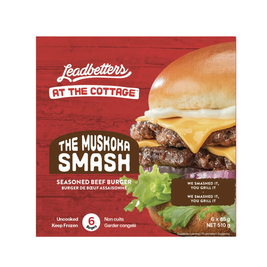 Leadbetter's Muskoka Smash Beef Burger Patties, 6 × 85 g