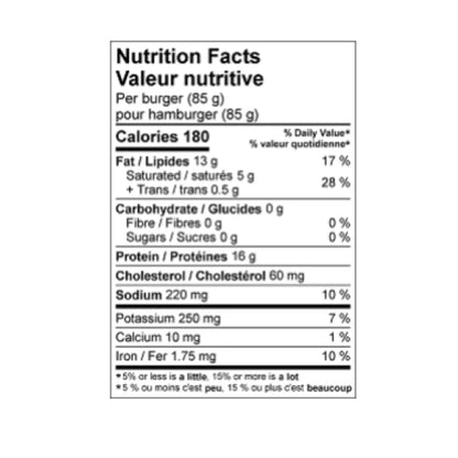 Leadbetter's Muskoka Smash Beef Burger Patties, 6 × 85 g