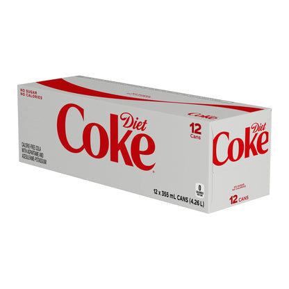Diet Coke Soda Pop Cans, 12 × 355 mL