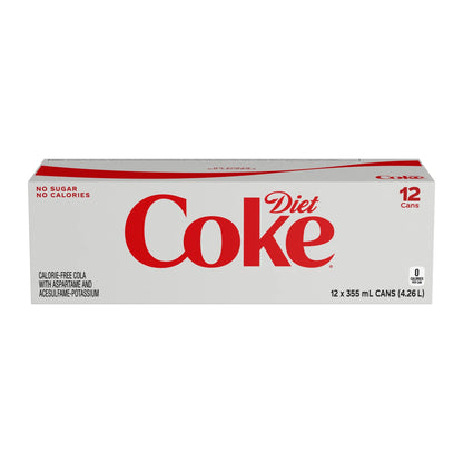 Diet Coke Soda Pop Cans, 12 × 355 mL