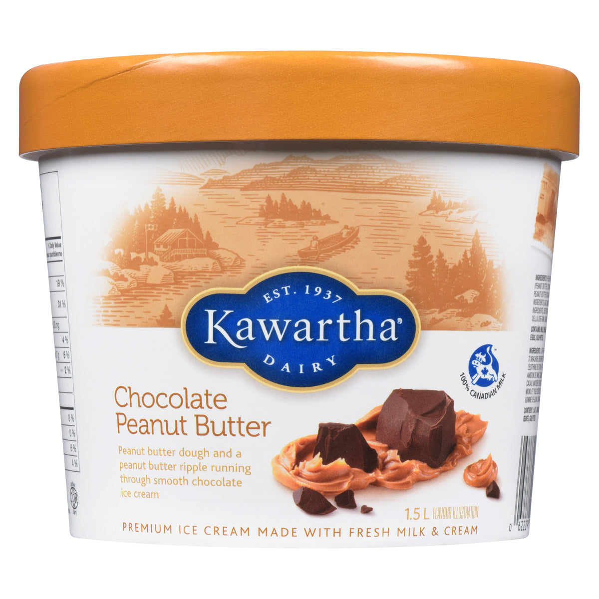 Kawartha Dairy Chocolate Peanut Butter Ice Cream, 1.5 L