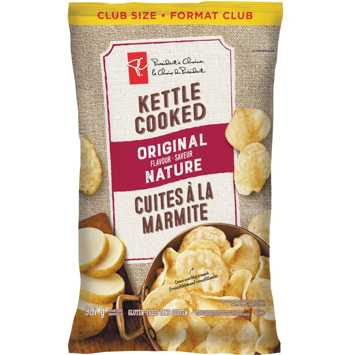 President's Choice Original Kettle Cooked Chips Club Size, 907 g