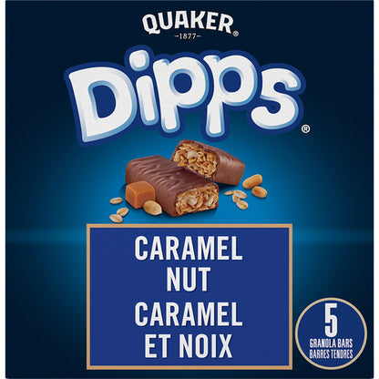 Quaker Dipps Granola Bars Caramel Nut, 156 g