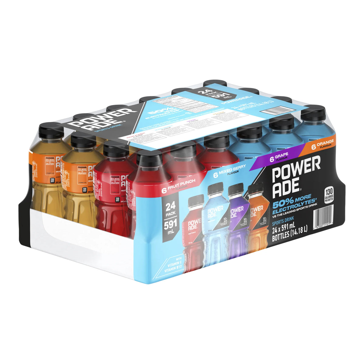 Powerade ION4 Sports Drink Variety Pack, 24 × 591 mL