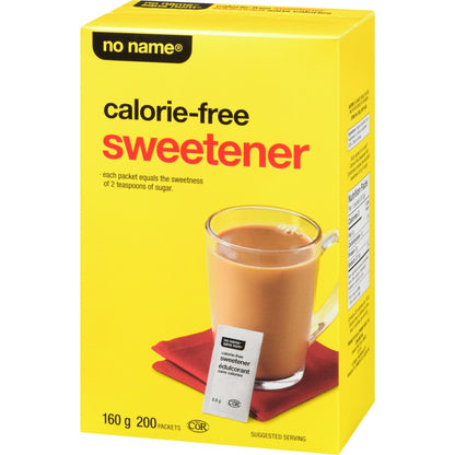 No Name Calorie Free Sweetener, 200 Packets, 160 g