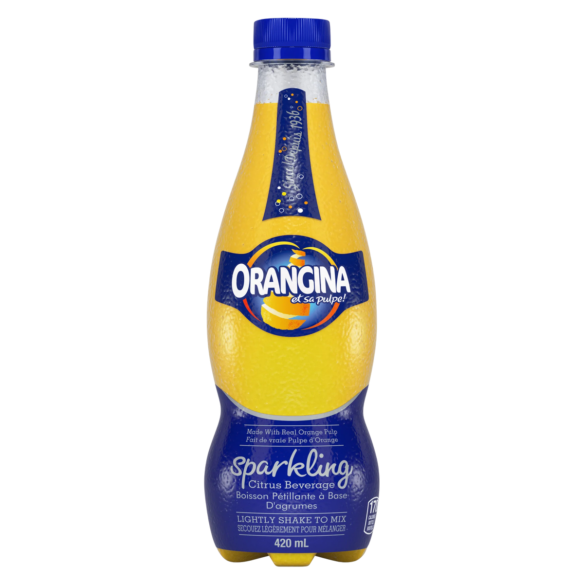 Orangina Sparkling Citrus Beverage, 12 × 420 mL